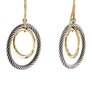 David Yurman Two-Tone Circle Mobile Drop Earrings